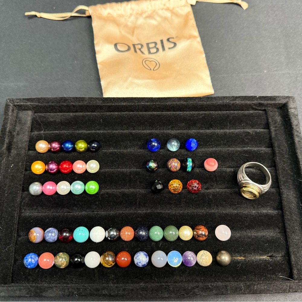 Orbis Petite Roma 18k Sterling Silver Ring Interchangeable 10mm Orb Size 9